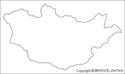 モンゴル白地図 中サイズ