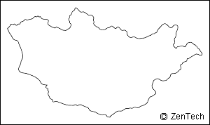 モンゴル白地図 小サイズ