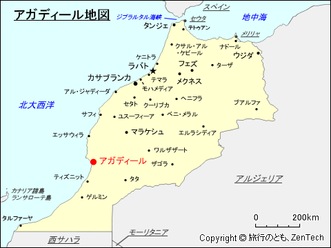 アガディール地図