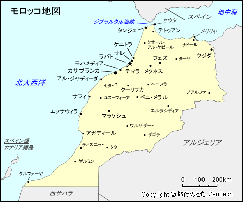 モロッコ地図