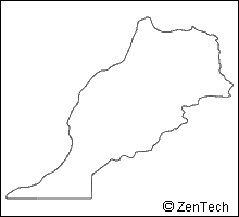 国境線と海岸線のみモロッコ白地図
