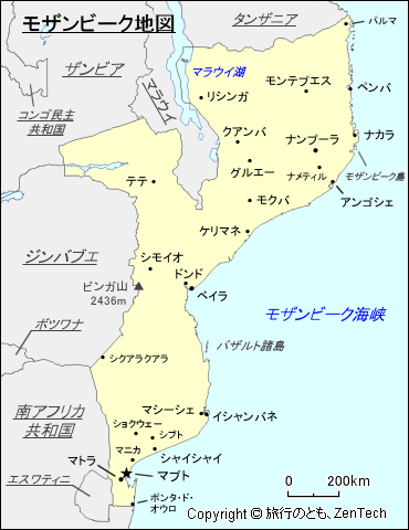 モザンビーク地図