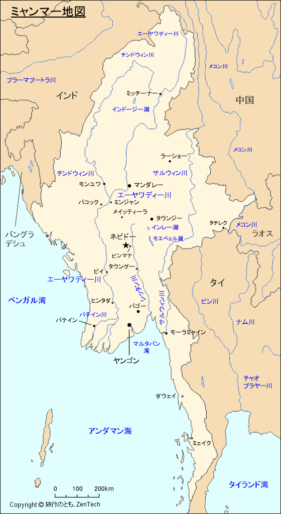ミャンマー 地図