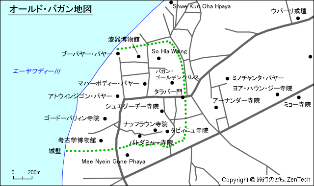 オールド・バガン地図 オールド・バガン地図