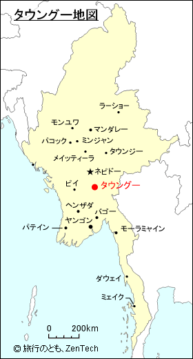 タウングー地図