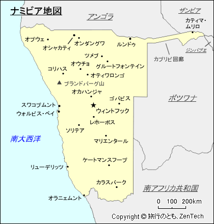 ナミビア地図