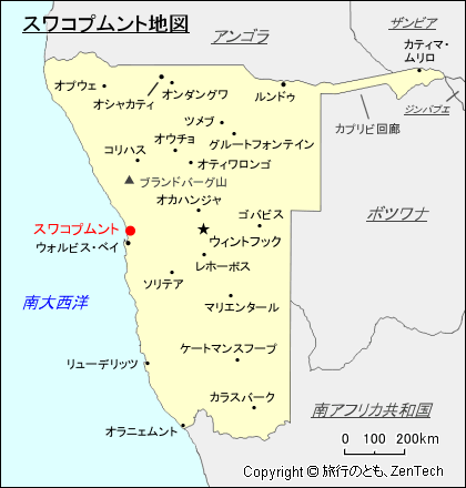 スワコプムント地図