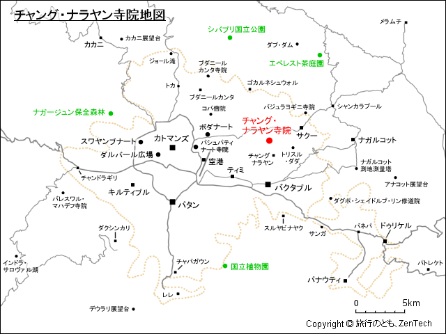 チャング・ナラヤン寺院地図