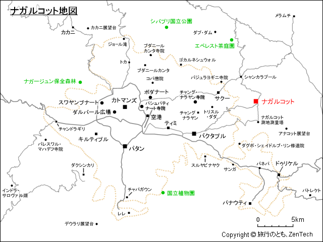 ナガルコット地図