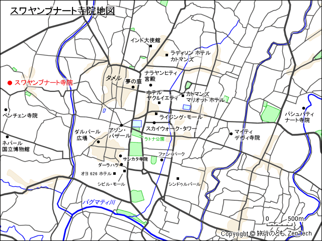 スワヤンブナート寺院地図