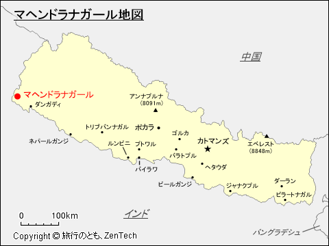 マヘンドラナガール地図