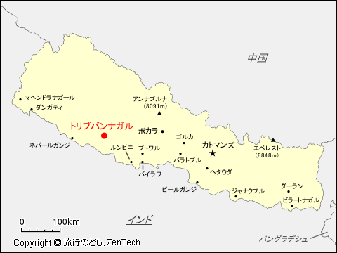 トリブバンナガル地図