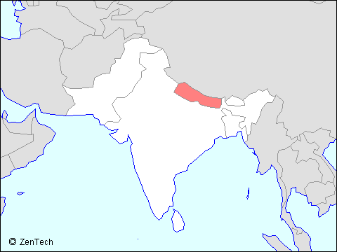 南アジアにおけるネパールの位置