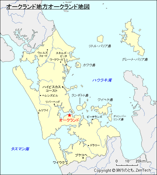 オークランド地方オークランド地図