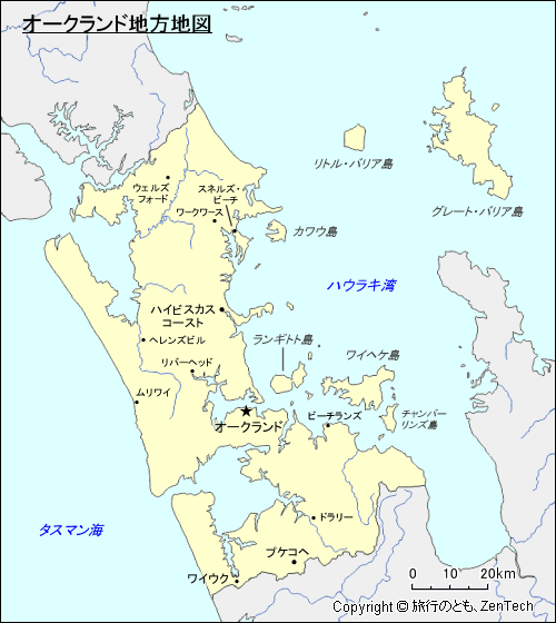 オークランド地方地図