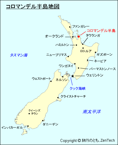 コロマンデル半島地図