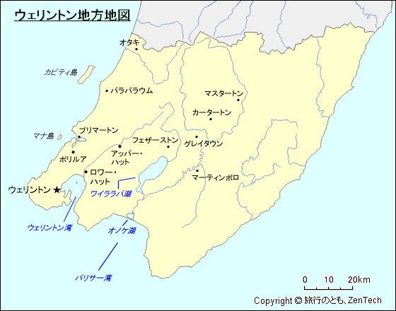 ウェリントン地方地図