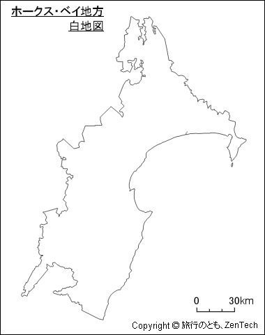 ホークス・ベイ地方白地図