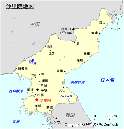 沙里院地図