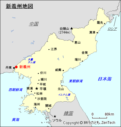 新義州地図