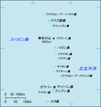 北マリアナ諸島地図