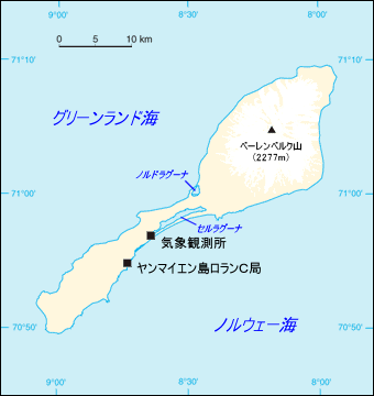 ヤンマイエン島地図 ヤンマイエン島地図