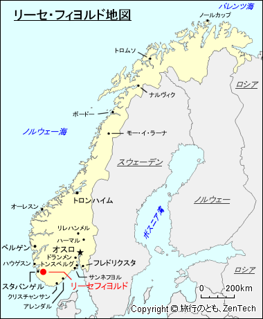 リーセ・フィヨルド地図