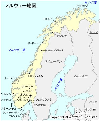 ノルウェー地図