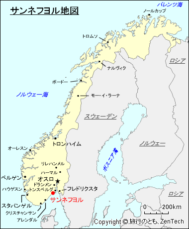 サンネフヨル地図