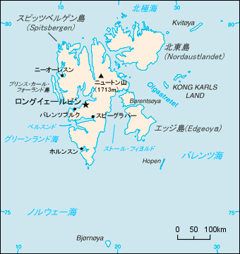 スバールバル諸島地図