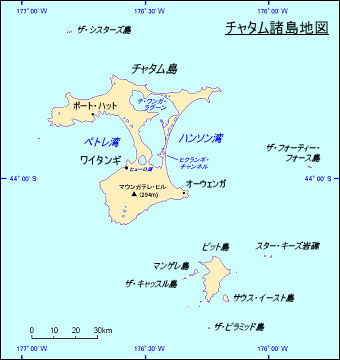 チャタム諸島地図