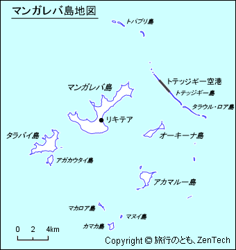 マンガレバ島 地図