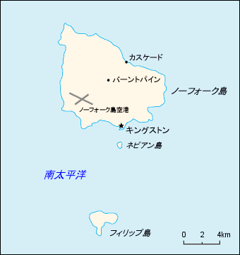 オーストラリア領ノーフォーク島地図