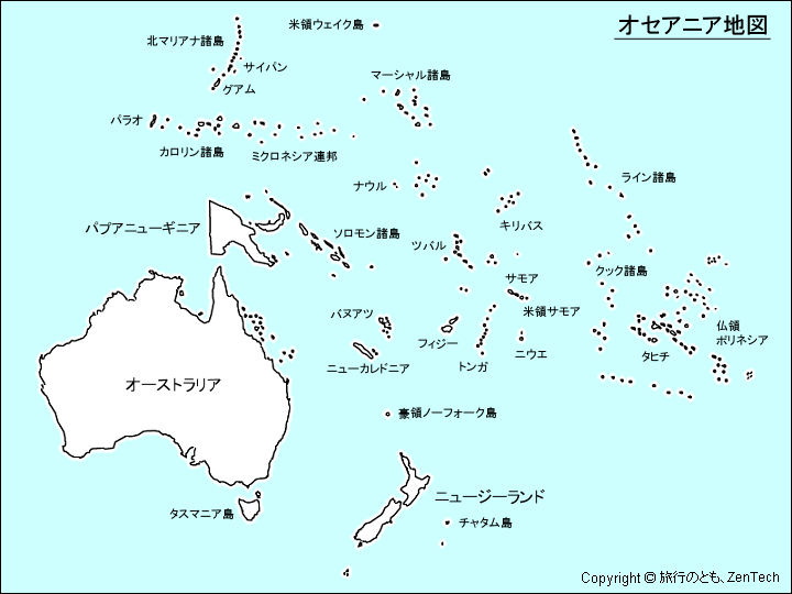 オセアニア地図