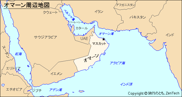 オマーン周辺地図