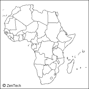 アフリカ白地図 旅行のとも Zentech