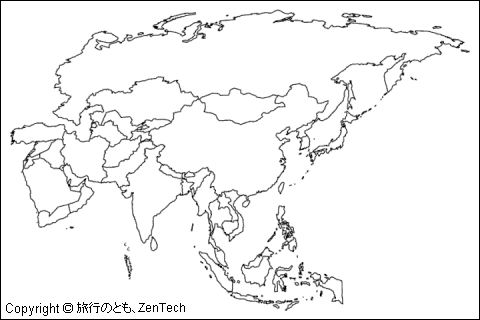 世界 白地図 旅行のとも Zentech