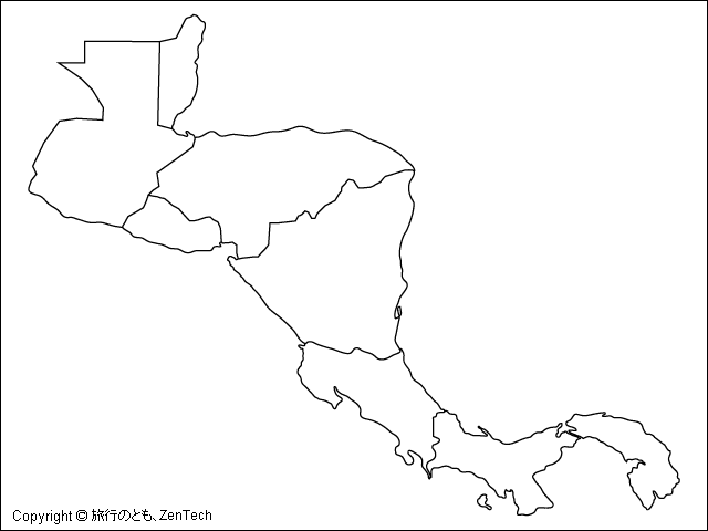 中央アメリカ白地図