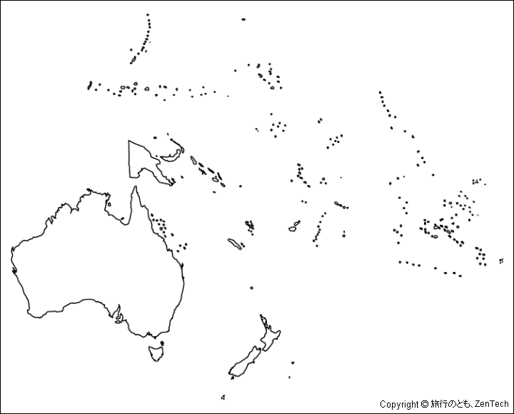 オセアニア白地図 旅行のとも Zentech