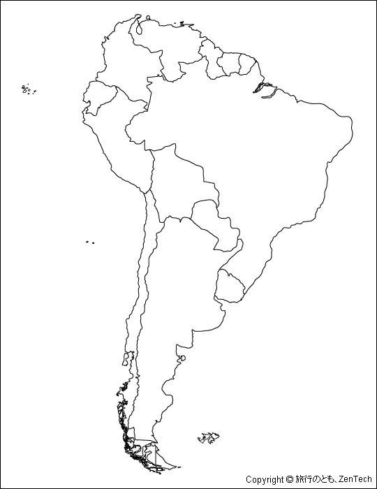 南アメリカ白地図 旅行のとも Zentech