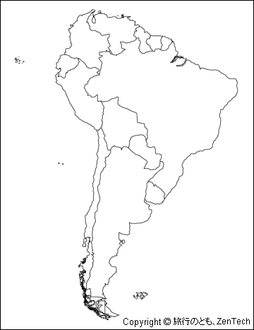 南アメリカ白地図