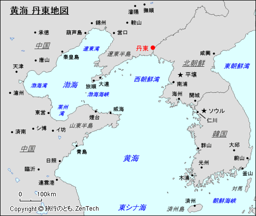 黄海 丹東地図