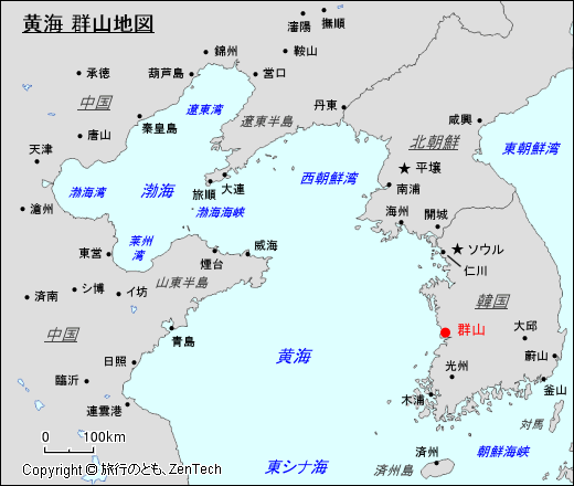 黄海 群山地図