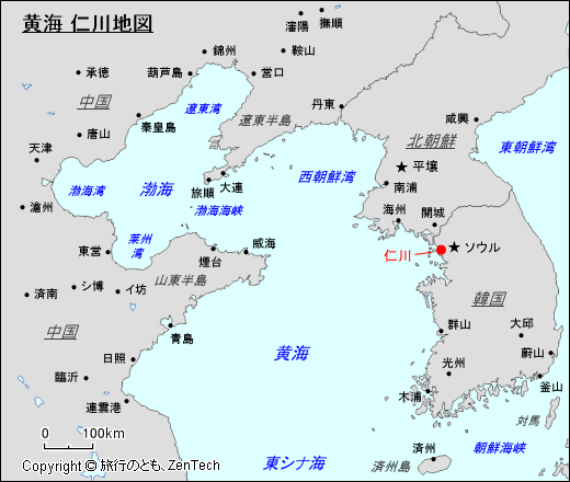 黄海 仁川地図