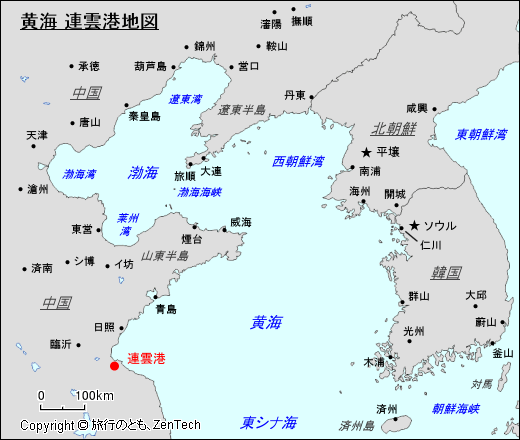 黄海 連雲港地図