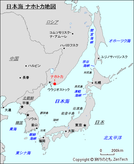 日本海 ナホトカ地図