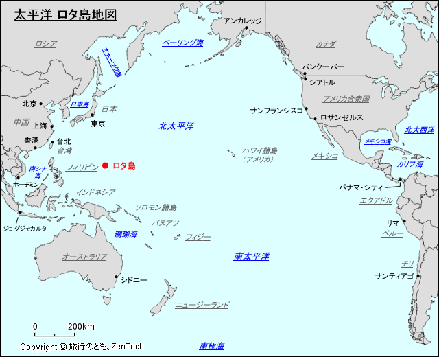 太平洋 ロタ島地図