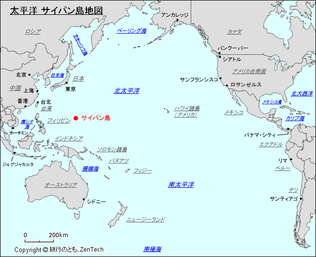 太平洋 サイパン島地図