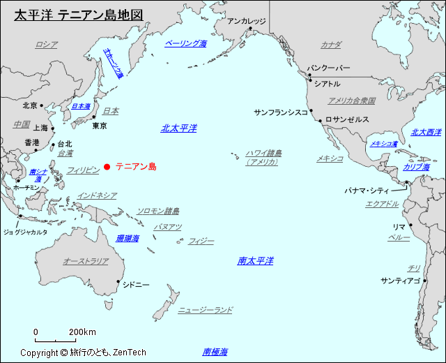 太平洋 テニアン島地図