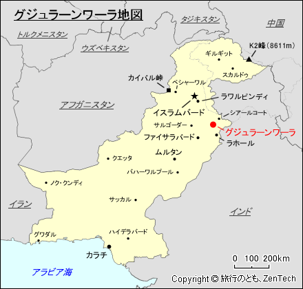 グジュラーンワーラー地図